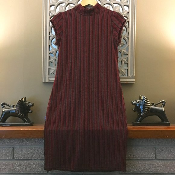 NWT Kaffe Sparkly Metallic Holiday Mock Neck Dress - Picture 4 of 15